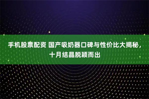 手机股票配资 国产吸奶器口碑与性价比大揭秘，十月结晶脱颖而出