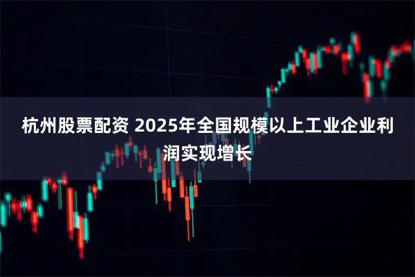 杭州股票配资 2025年全国规模以上工业企业利润实现增长