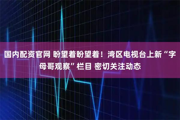 国内配资官网 盼望着盼望着！湾区电视台上新“字母哥观察”栏目 密切关注动态